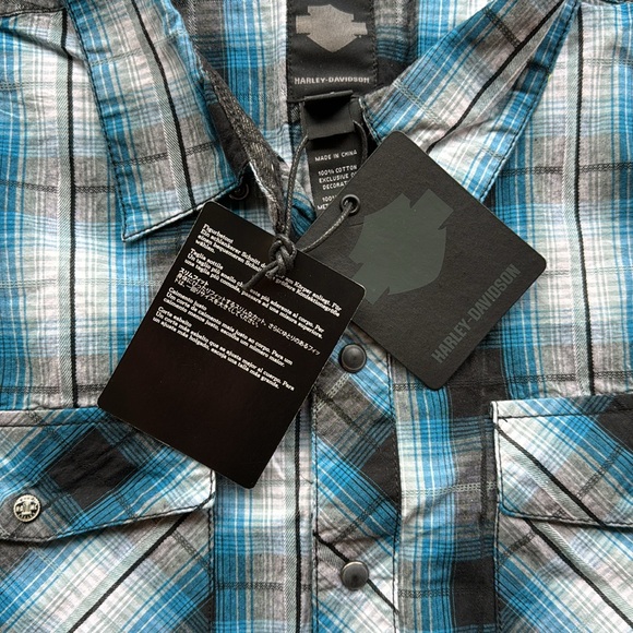 Harley Davidson men’s short sleeve snap front shirt Size extra large slim fit - Picture 3 of 9